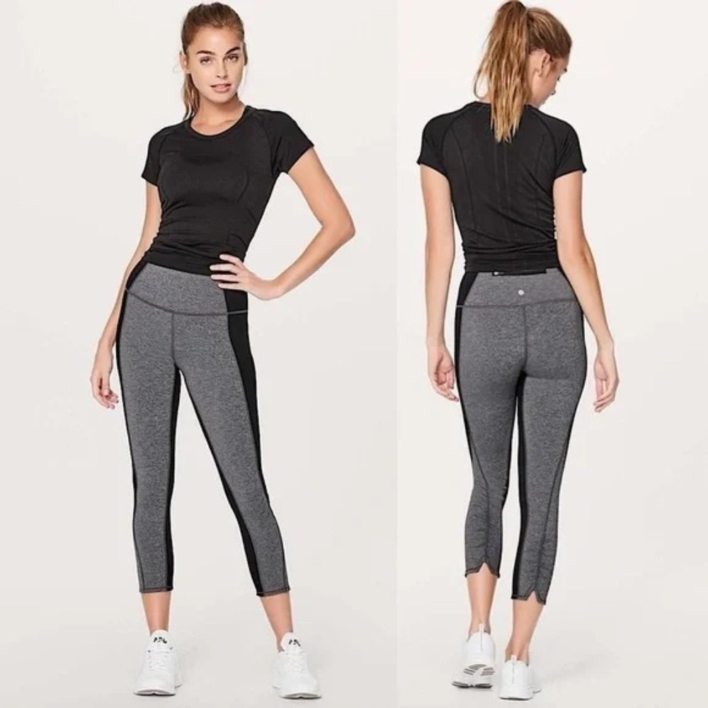 Lululemon On Your Mark Crop (23") Legging Heathered Black Casual Size 4